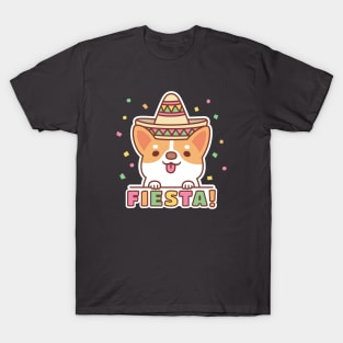 Cute Corgi Puppy Enjoying A Fiesta T-Shirt